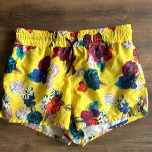 ASOS Bright Yellow Floral Short Swim Shorts S